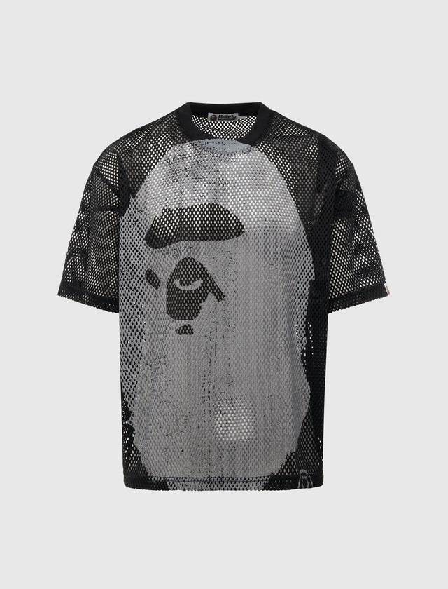 WATER PRINT APE HEAD MESH RELAXED FIT TEE