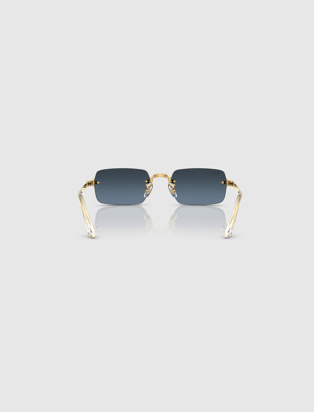 A$AP ROCKY X RAY-BAN RIMLESS SUNGLASSES (BLUE GRADIENT DARK GREY LENS)