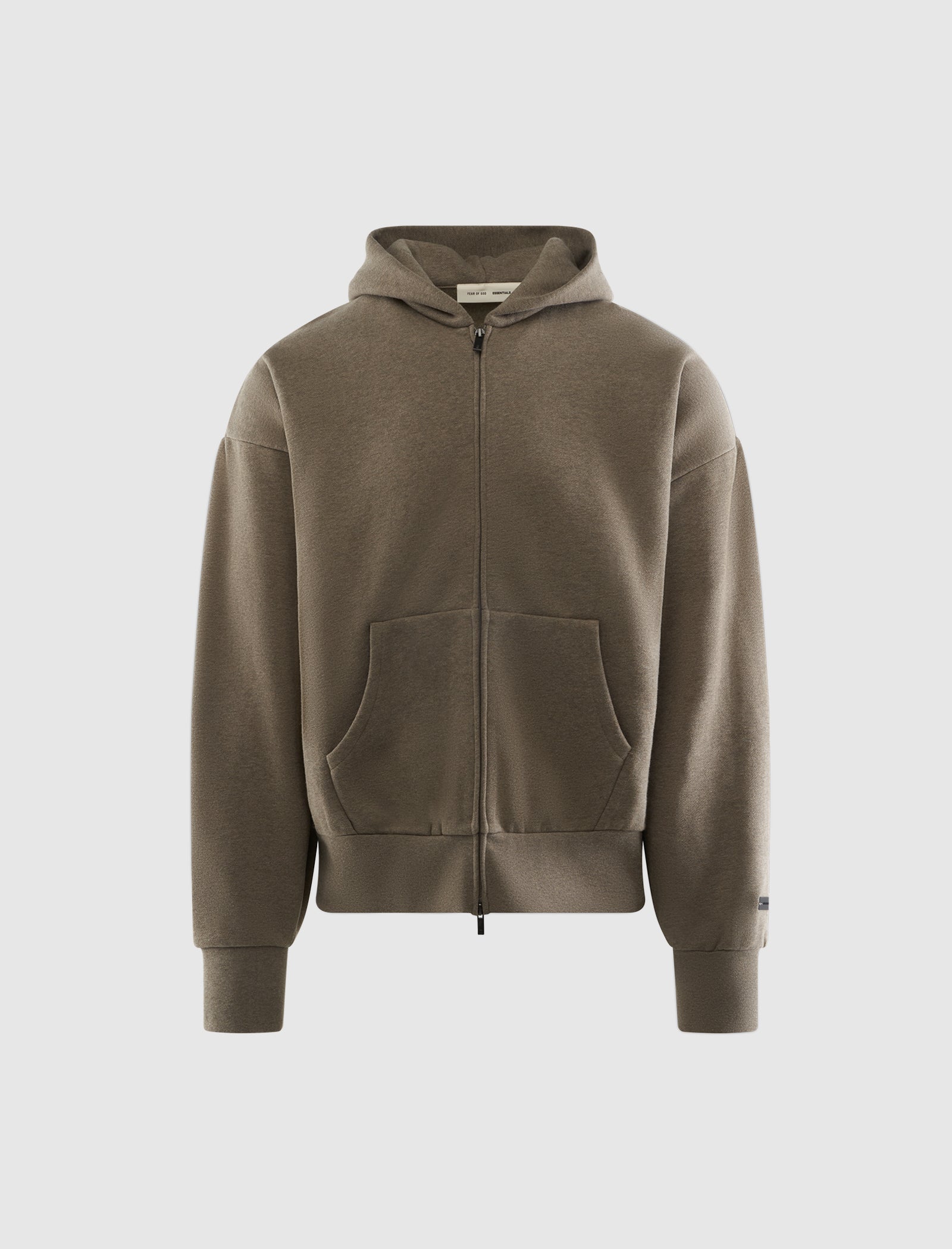 FOG ESSENTIALS フルジップ HOODIE.モス S FOG ESSENTIALS ラバーロゴジップパーカー - Fear Of God Essentials