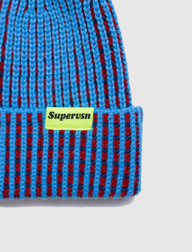 CONTRAST GRID BEANIE