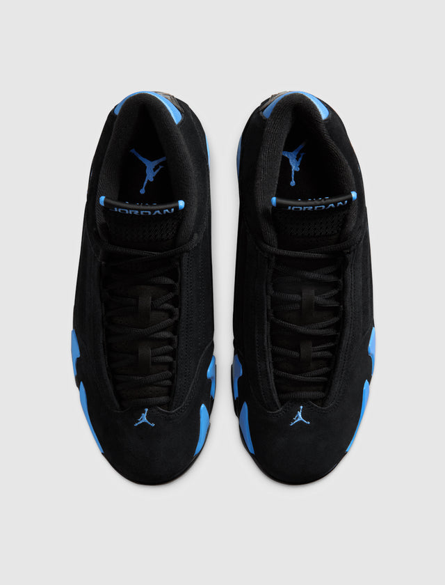 AIR JORDAN 14 RETRO "BLACK/ WHITE/ UNIVERSITY BLUE"