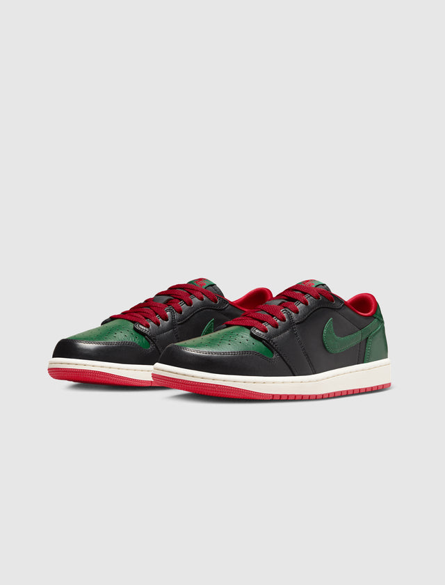 WOMEN'S AIR JORDAN 1 LOW OG "BLACK/GORGE GREEN/VARSITY RED"