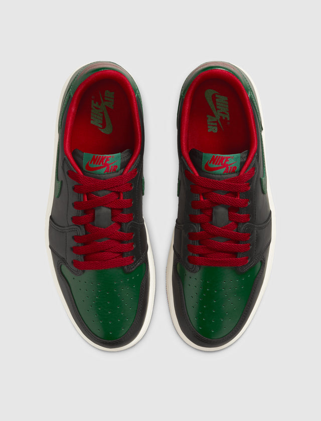 WOMEN'S AIR JORDAN 1 LOW OG "BLACK/GORGE GREEN/VARSITY RED"