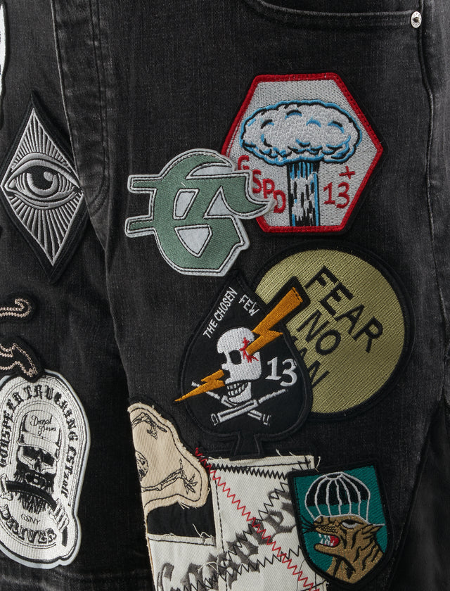 PATCHWORK DENIM SHORT