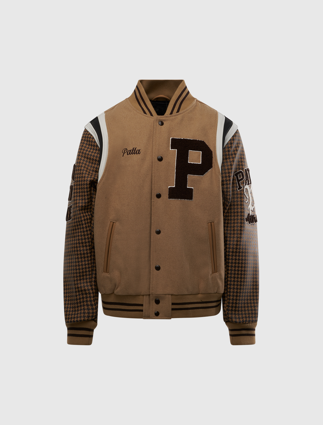 ATHLETIC P HOUNDSTOOTH VARSITY JACKET