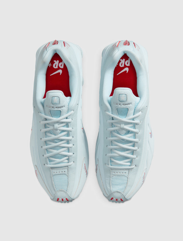 PUERTO RICAN DAY SHOX R4 "GLACIER BLUE/WHITE/ UNIVERSITY RED"
