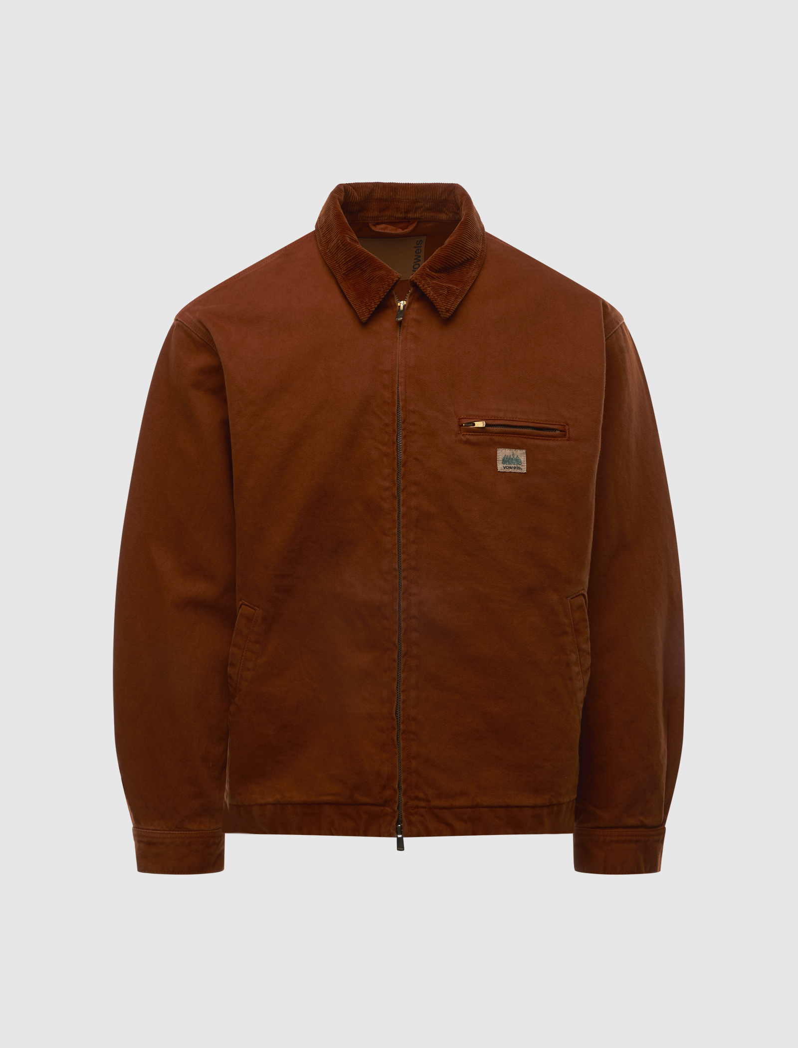 VOWELS CORD COLLARED ZIP-UP JACKET – Social Status