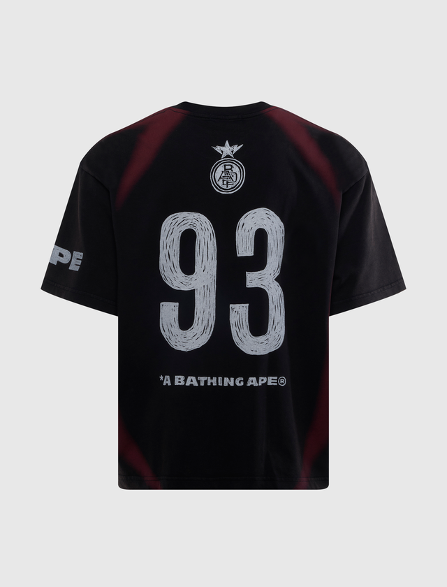 HEAVY WASH HAND DRAW FOOTBALL MULTI LOGO RELAXED FIT TEE