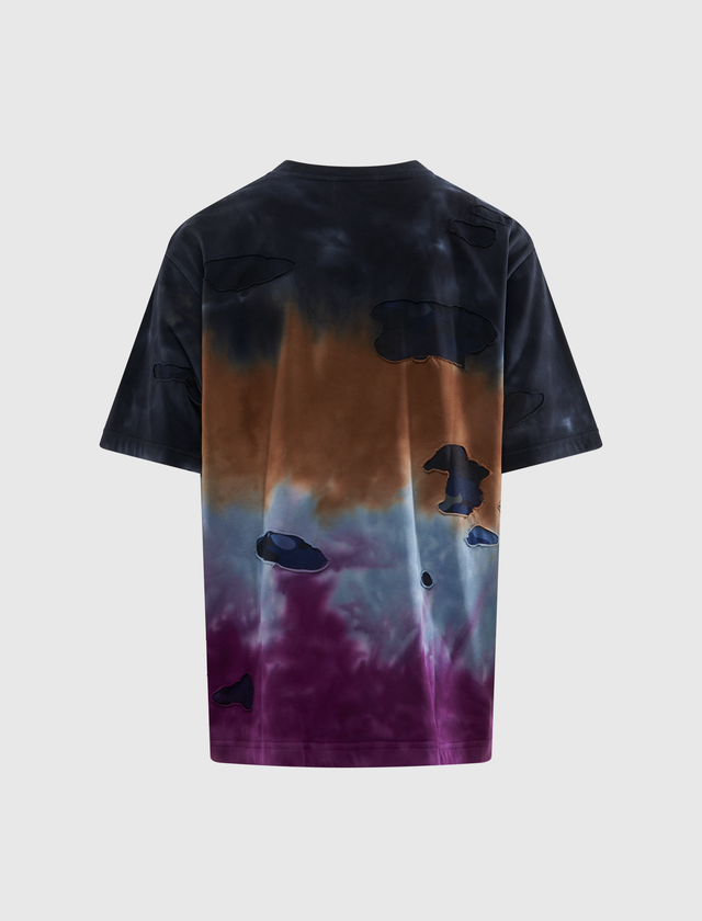COLOR CAMO TIE DYE DESTROYED MULTI LOGO RELAXED FIT TEE