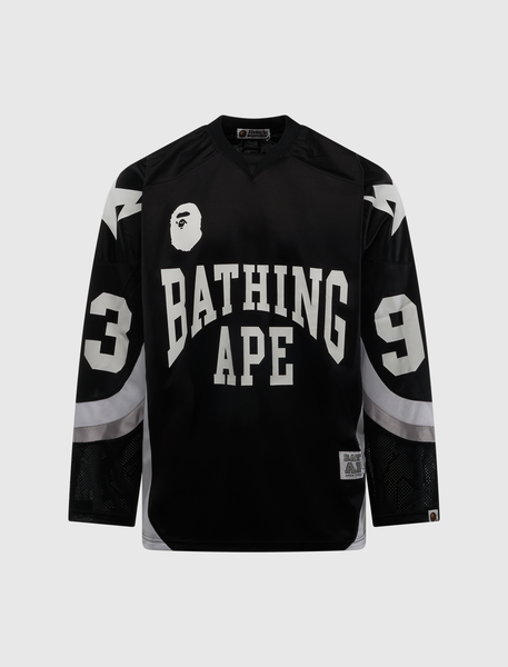 BAPE LINE CAMO JACQUARD LOGO RELAXED FIT ICE HOCKEY JERSEY