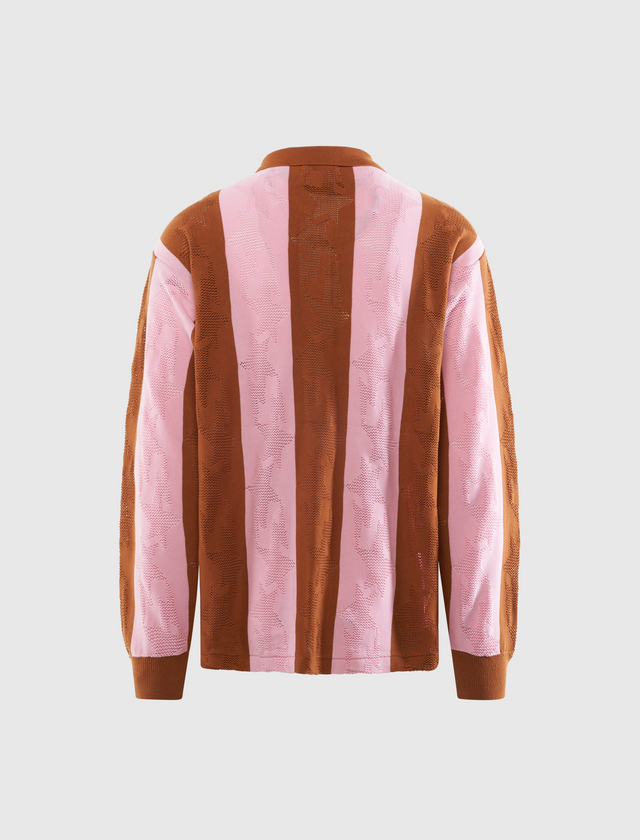 STA STRIPE PATTERN JACQUARD MULTI LOGO RELAXED FIT TEE