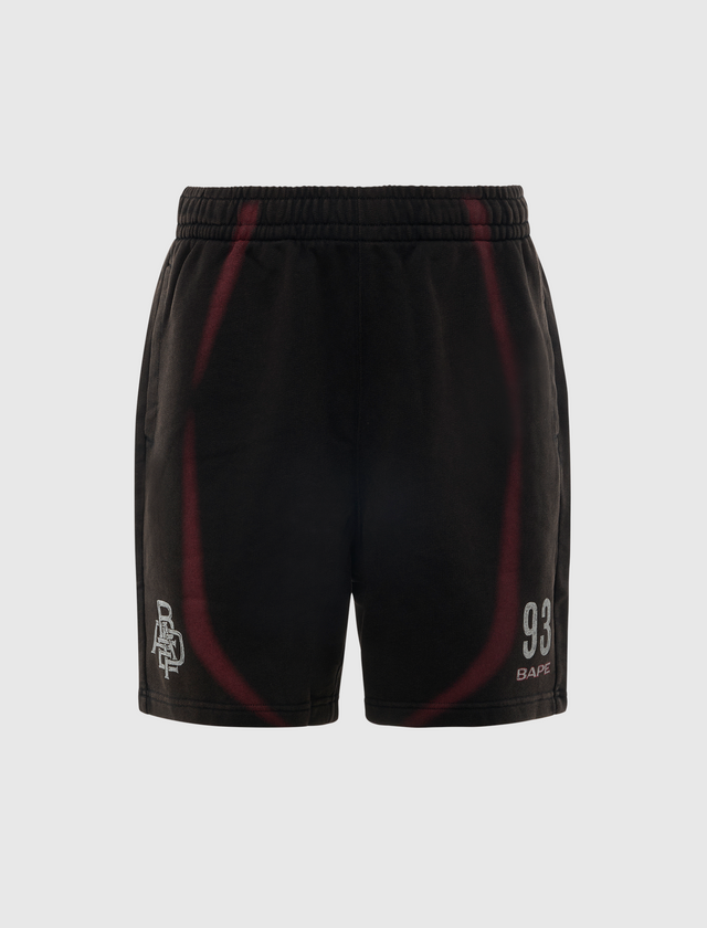 HEAVY WASH HAND DRAW FOOTBALL LOGO RELAXED FIT SWEAT SHORTS