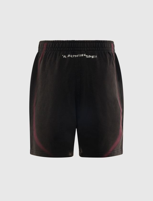HEAVY WASH HAND DRAW FOOTBALL LOGO RELAXED FIT SWEAT SHORTS