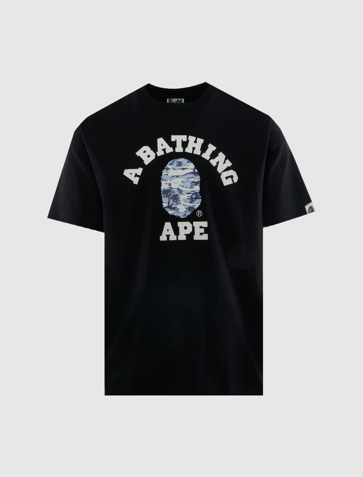 A BATHING APE PALM TREE CAMO COLLEGE TEE – Social Status