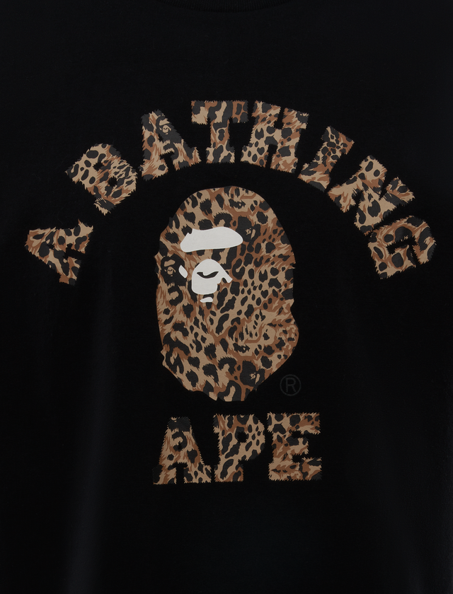 WILD LEOPARD PATTERN COLLEGE TEE