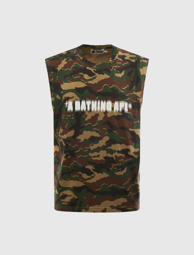 GLITCH WOODLAND CAMO HEAVY WASH TANK