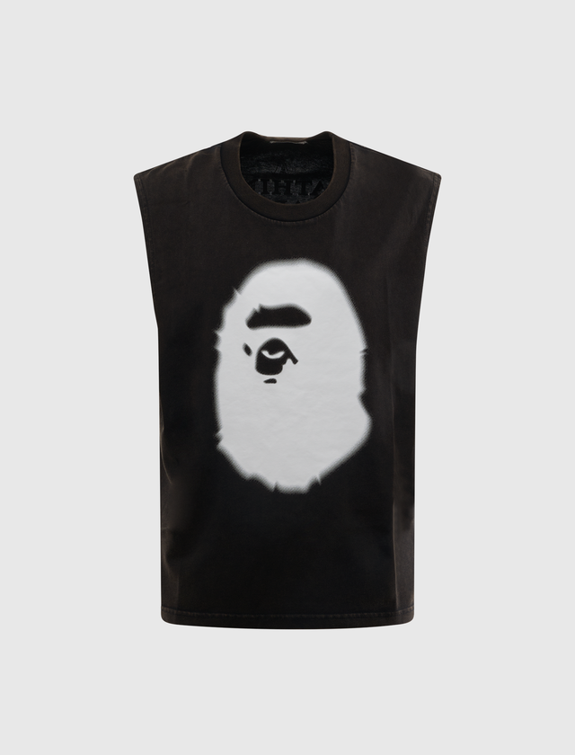 HEAVY WASH APE HEAD CROPPED FIT TANK TOP