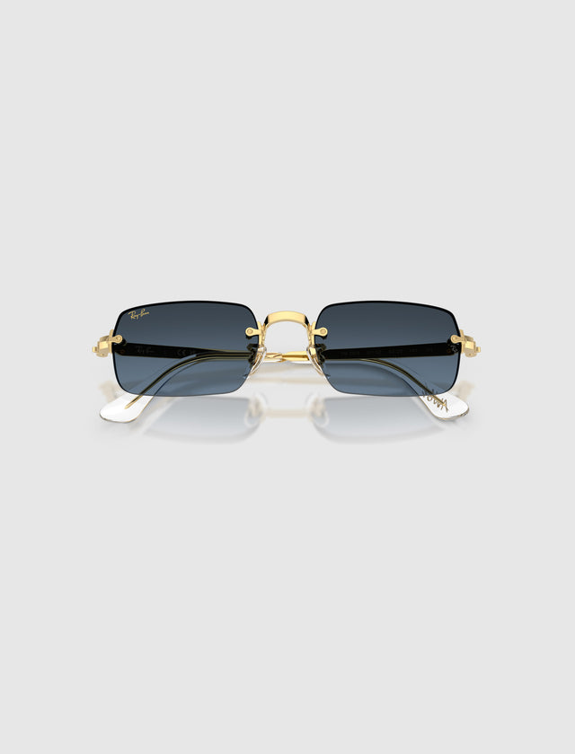 A$AP ROCKY X RAY-BAN RIMLESS SUNGLASSES (BLUE GRADIENT DARK GREY LENS)
