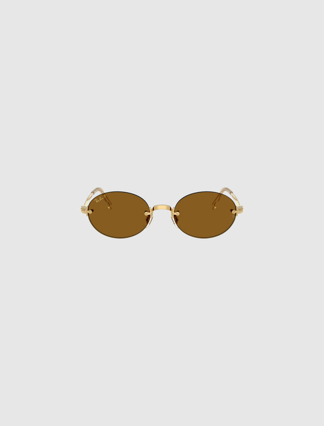 A$AP ROCKY X RAY-BAN RIMLESS SUNGLASSES (DARK BROWN LENS)