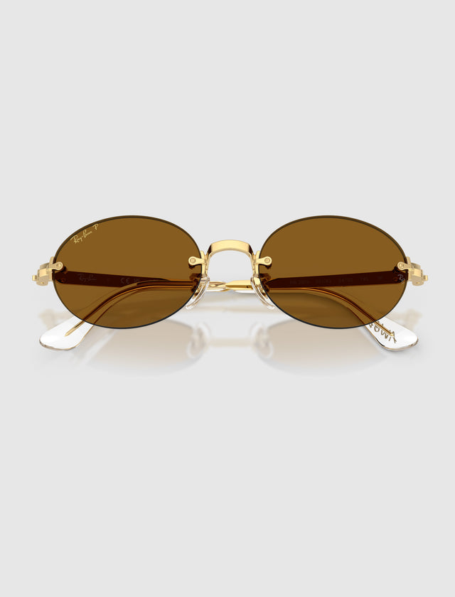 A$AP ROCKY X RAY-BAN RIMLESS SUNGLASSES (DARK BROWN LENS)