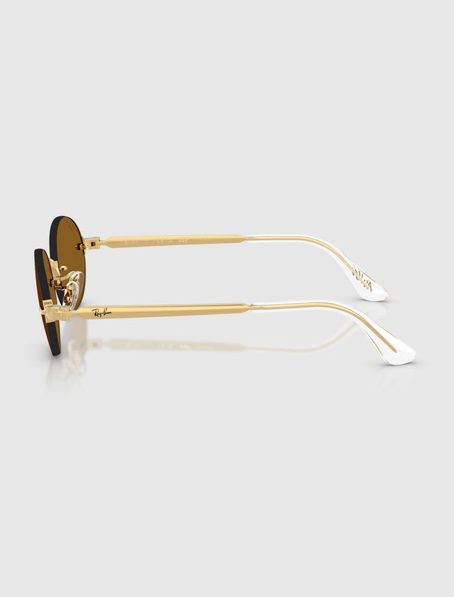 A$AP ROCKY X RAY-BAN RIMLESS SUNGLASSES (DARK BROWN LENS)