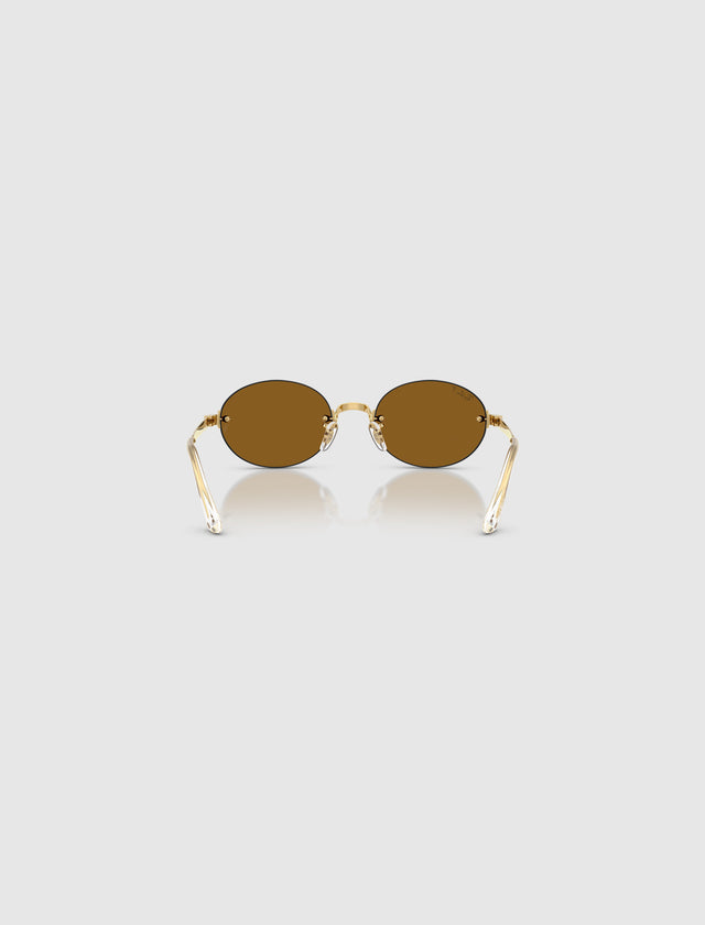 A$AP ROCKY X RAY-BAN RIMLESS SUNGLASSES (DARK BROWN LENS)