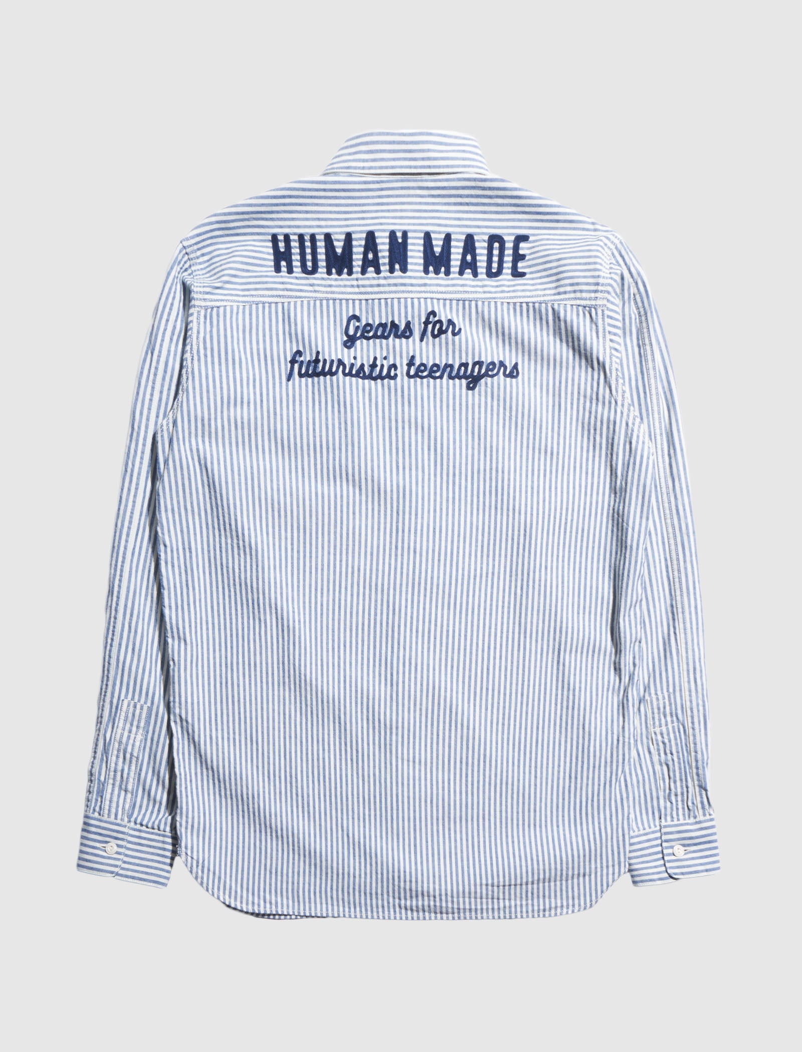 HUMAN MADE STRIPED WORK LONG SLEEVE SHIRT