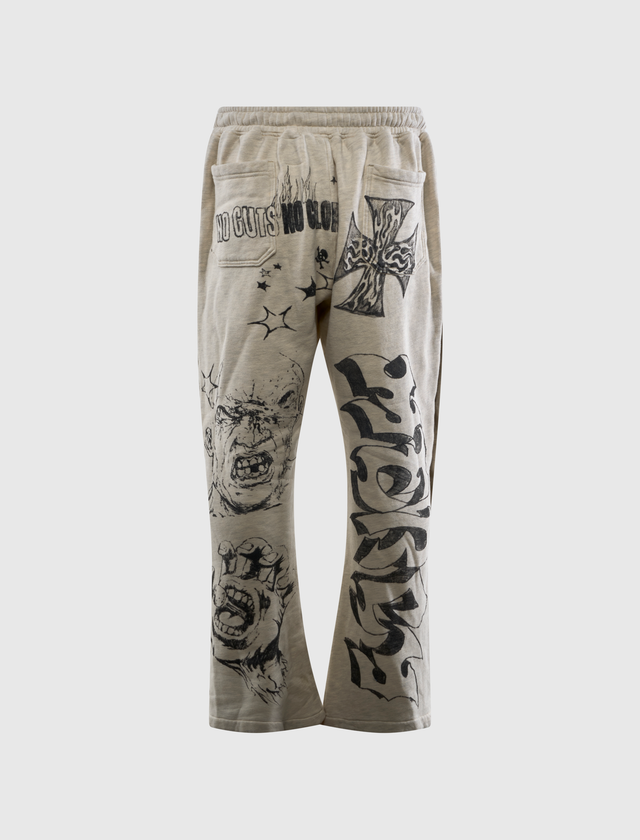 GRAFFITI MIRROR FACE SWEATPANTS