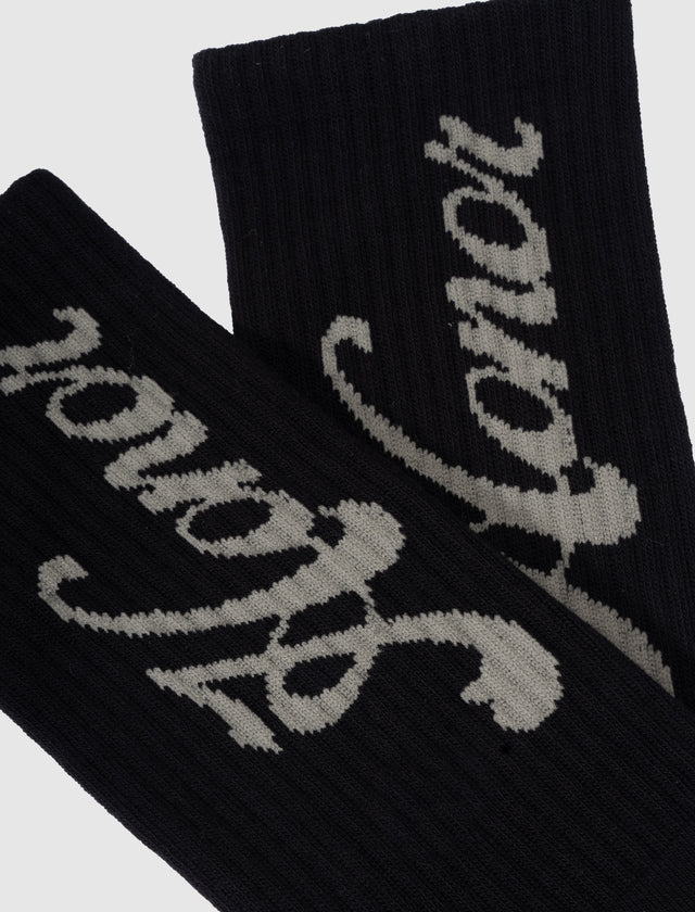 SCRIPT RIBBED SOCK