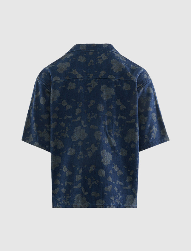 INDIGO FLORAL CAMP SHIRT