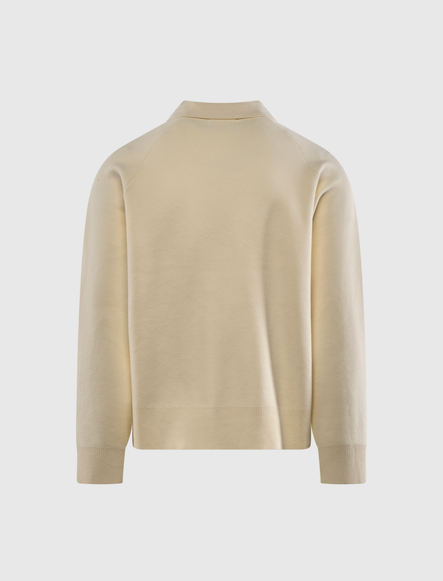 KNITTED ZIP LS POLO