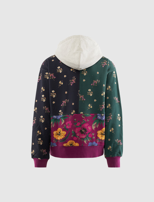 FLORAL PATCHWORK HOODIE