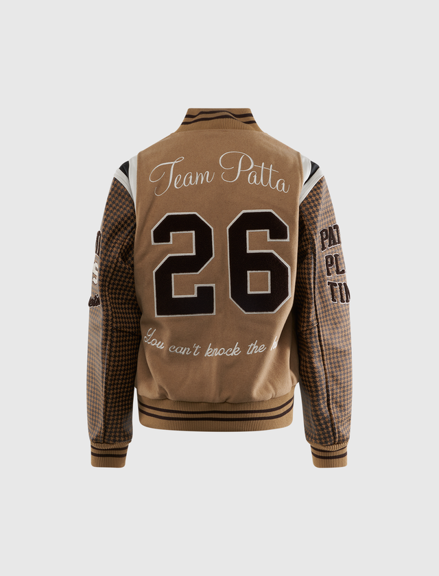 ATHLETIC P HOUNDSTOOTH VARSITY JACKET
