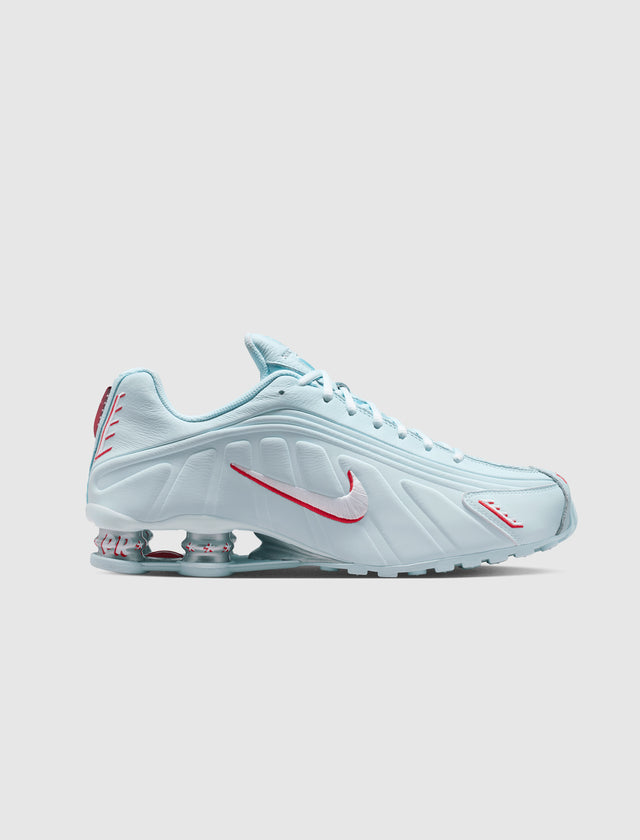 PUERTO RICAN DAY SHOX R4 "GLACIER BLUE/WHITE/ UNIVERSITY RED"