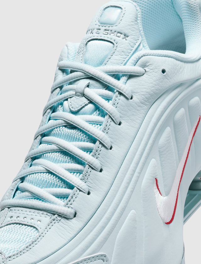 PUERTO RICAN DAY SHOX R4 "GLACIER BLUE/WHITE/ UNIVERSITY RED"