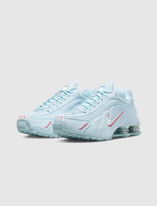 PUERTO RICAN DAY SHOX R4 "GLACIER BLUE/WHITE/ UNIVERSITY RED"