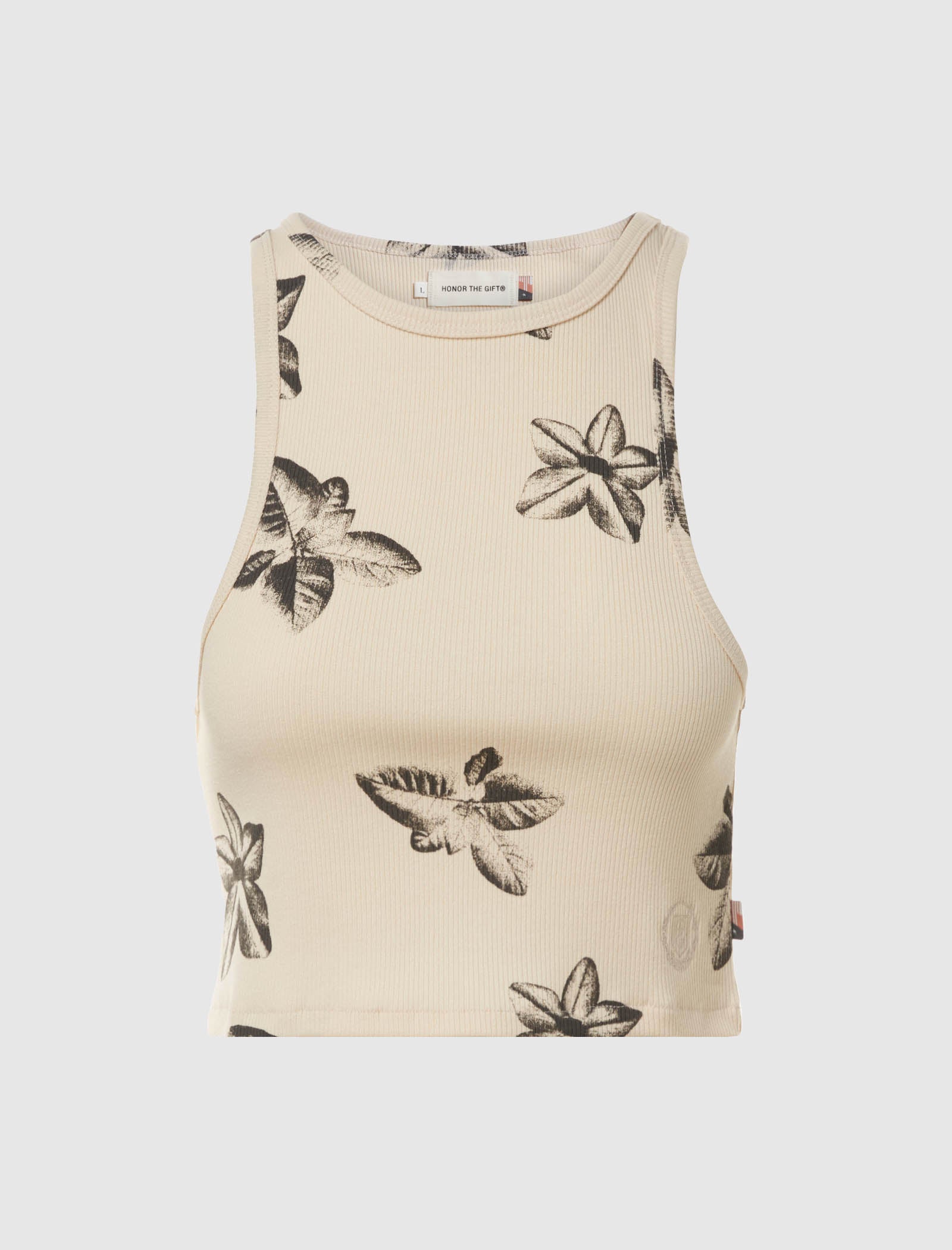 HONOR THE GIFT WOMEN'S FLORAL RIBBED TANK