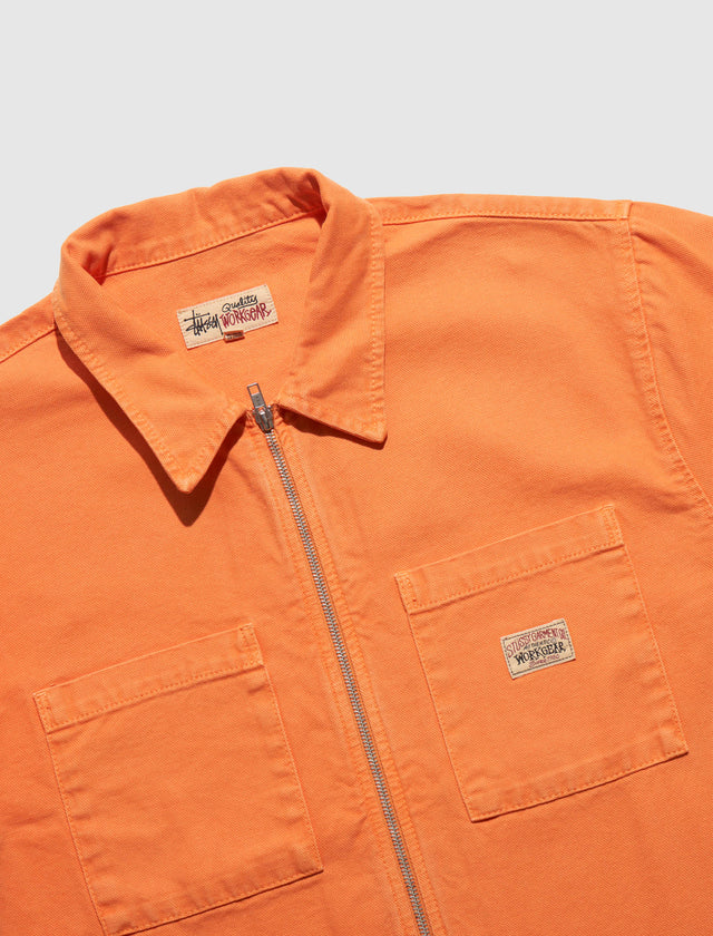 WASHED CANVAS ZIP SHIRT