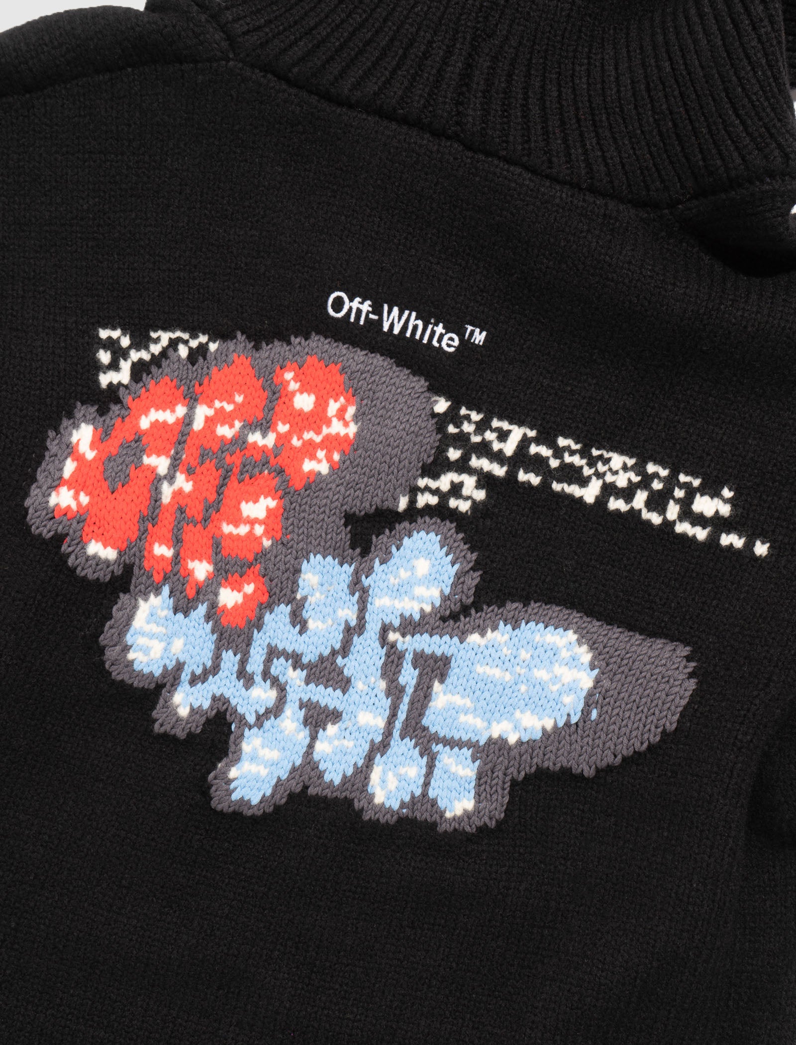 OFF-WHITE CHUNKY KNIT HOODIE