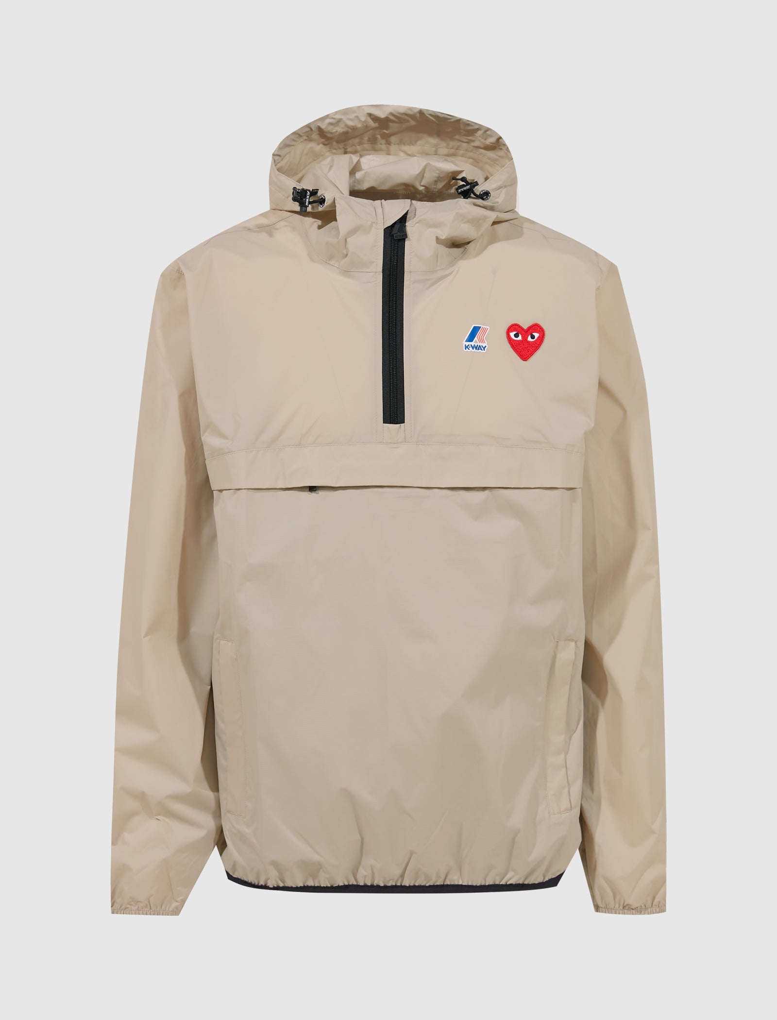 Shop Comme des Garçons PLAY Comme Des Garçon x K-Way Zip-Up Hooded Jacket